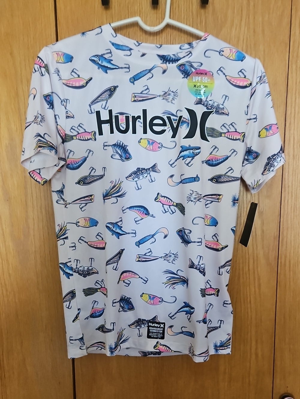 Boys Size Large 12 To 13 Hurley Fishing Lure SPF 50+ New With Tags Tshirt
